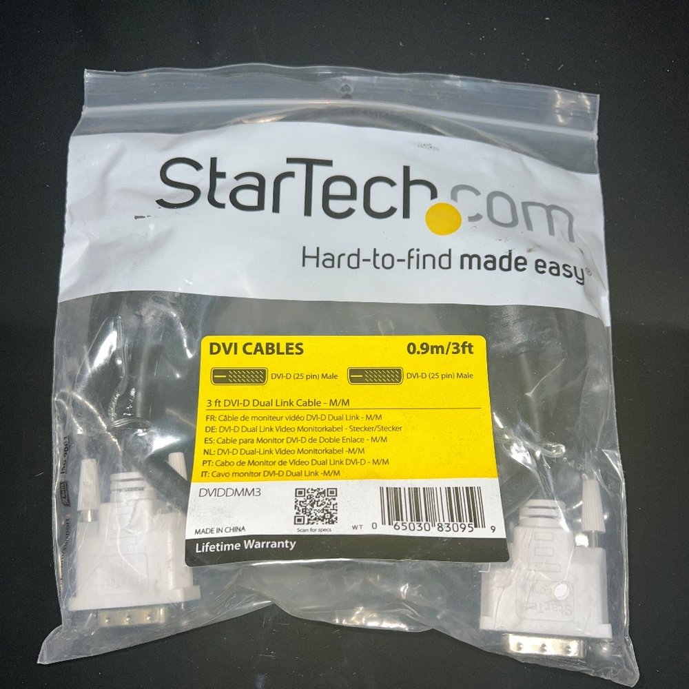 Startech DVI Cable DVIDDMM3